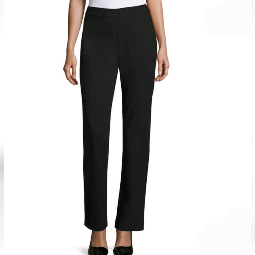 Lafayette 148 NY Straight-Leg Stretch Wool Pants‎ Women's 6 Black NWT Office